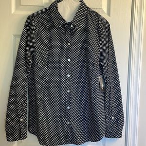 Nautica  polka dot shirt. 100% cotton, fitted style